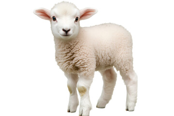 Fototapeta premium Cute baby lamb isolated on a transparent background