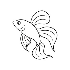 Outline of a Betta Fish