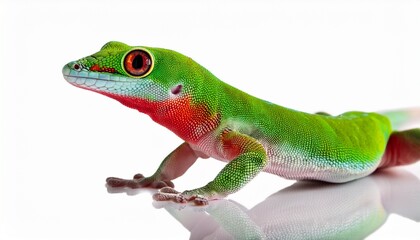madagascar day gecko on white background