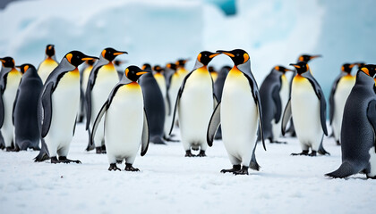 Fototapeta premium Playful Penguins in Antarctica