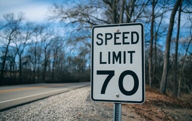 Speed Limit 70 mph Traffic Sign