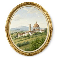 Obraz premium oval frame isolated on white