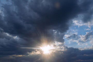 Fototapeta premium Beautiful sunset sky with amazing colorful clouds