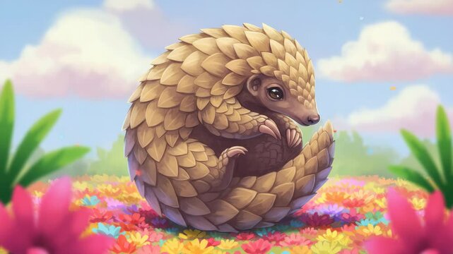 Cute Pangolin Animation