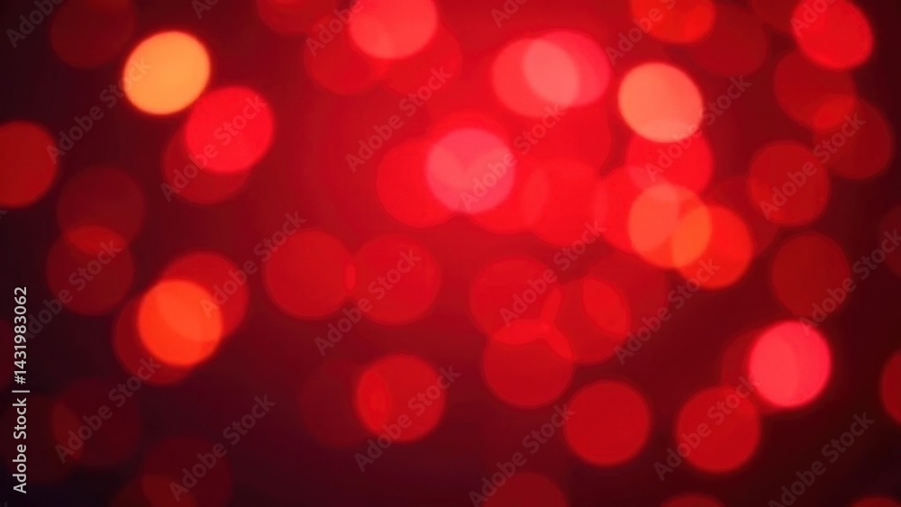 Poster red tone and colorful blur bokeh light. defocused background with space. defocused abstract red chri