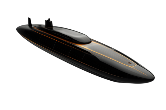 Futuristic Submarine Design with Sleek Black and Orange Accents for Modern Technology and Innov