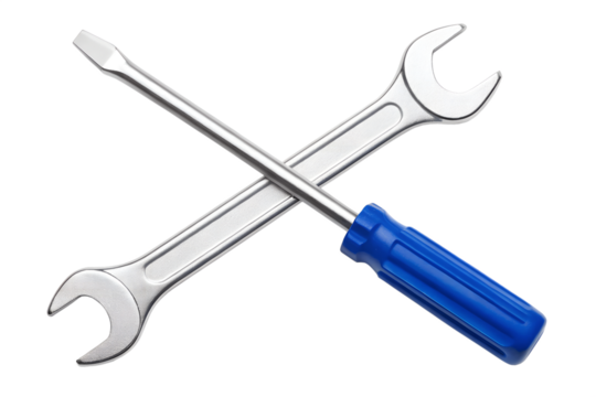 Crossed Wrench and Screwdriver Tools Repair Maintenance