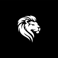 lion head silhouette vector