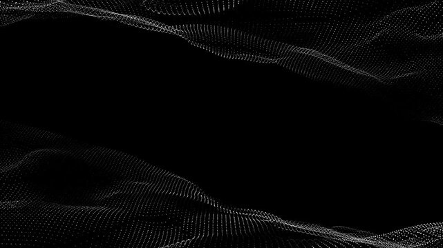 Abstract black backdrop featuring a flowing wave pattern with subtle lines and a digital artistic texture