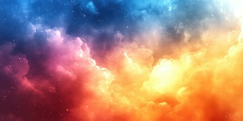 Colorful cloud formation creates a vibrant sky at dusk over a serene landscape