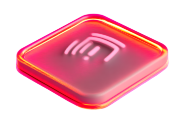 Glowing WiFi Icon with Neon Border Modern Connectivity Symbol for Technology and Internet Des