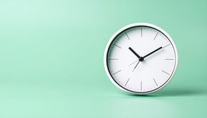 Minimalist White Wall Clock on a Soft Green Background – A Simple and Timeless Design for Interior Spaces