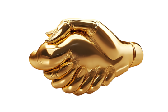 Golden Handshake Symbolizing Partnership and Agreement