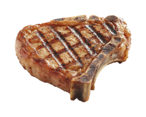 Grilled pork chop cooking process kitchen food home isolated on transparent background