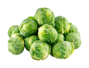 Harvesting fresh brussels sprouts farm market food isolated on transparent background