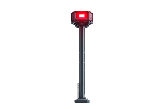 HighIntensity Red Beacon Light on a Tall Pole for Safety and Navigation