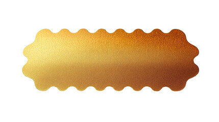 Golden ticket with scalloped edges isolated on white transparent background