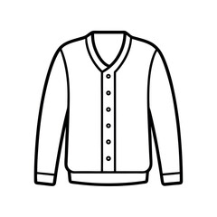 Cardigan Sweater Clothing Outline