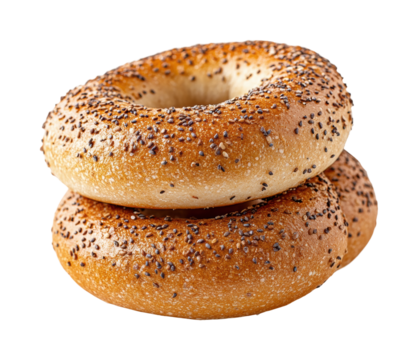 Baking fresh everything bagels bakery kitchen food cozy environment isolated on transparent background