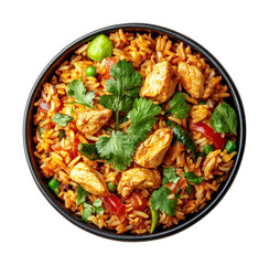 Delicious chicken fried rice kitchen food gourmet isolated on transparent background
