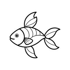Cherry Barb Fish Outline Vector