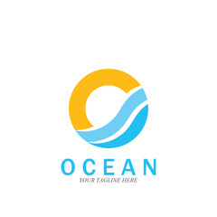 Obraz premium ocean wave sea logo vector illustration design template