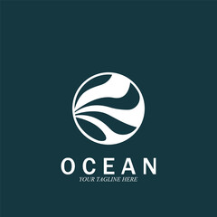 ocean wave sea logo vector illustration design template