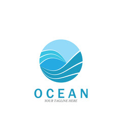 ocean wave sea logo vector illustration design template