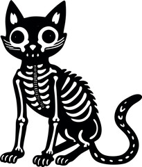 Skeleton Cat Cartoon