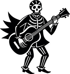 Skeleton Playing Guitar