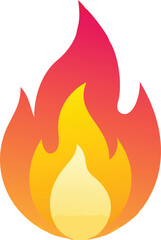 Illustration of a colorful flame symbol in red, orange, and yellow, representing fire, energy, and heat, ideal for energy, safety, and warning-related designs.