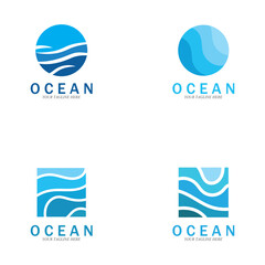 ocean wave sea logo vector illustration design template