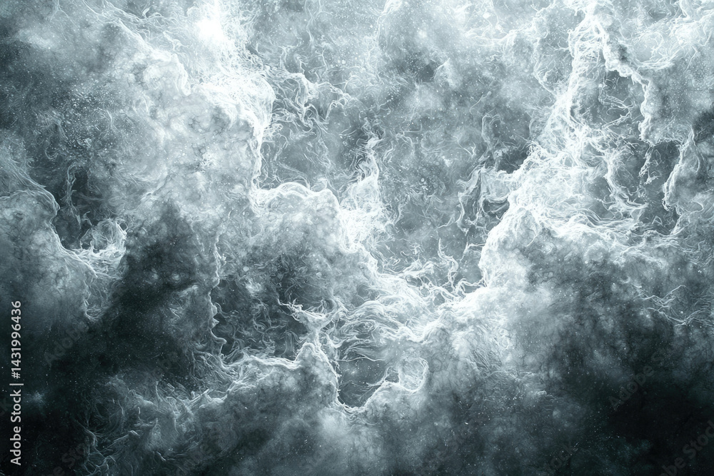 Aufkleber abstract grayscale image depicting swirling nebula-like formations, resembling cosmic clouds or froz