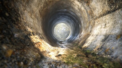 Tunnel Interior, Light at the End,  Waterway