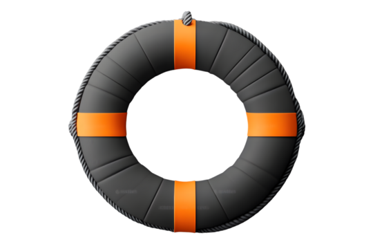 Lifebuoy with Orange Stripes Safety Equipment for Water Rescue and Emergency Situations