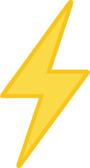 Illustration of a yellow lightning bolt symbol, representing power, energy, and electricity, ideal for energy, technology, and dynamic design themes.
