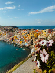 Obraz premium Landscape with colorful houses on Procida island, Italy. High quality photo
