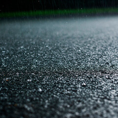 Raindrops on Dark Asphalt