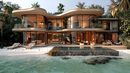 tropical resort hotel