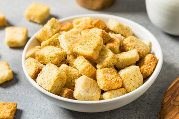 Homemade Dry Crunchy Croutons with Parmesan