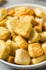 Homemade Dry Crunchy Croutons with Parmesan