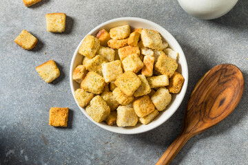 Homemade Dry Crunchy Croutons with Parmesan