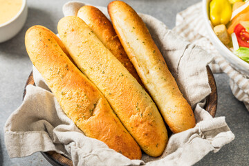 Homemade Italian Soft Garlic Breadsticks