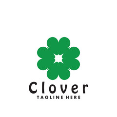 Fototapeta premium clover leaf green logo vector illustration design template