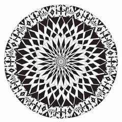 A creative simple mandala design vector style silhouette with white background
