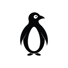 penguin silhouette icon on a white background