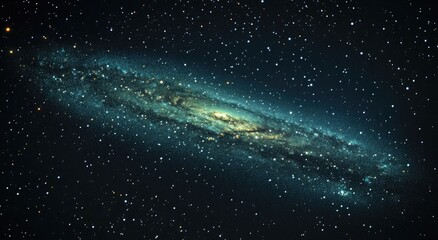 Naklejka premium A spiral galaxy bathed in the vastness of space.