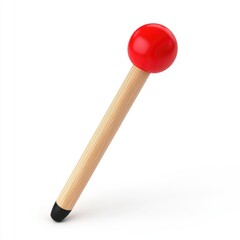 Wooden stylus with a red ball-shaped tip.