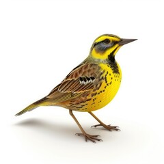 Obraz premium Yellow-spotted sparrow, a vibrant, small songbird.