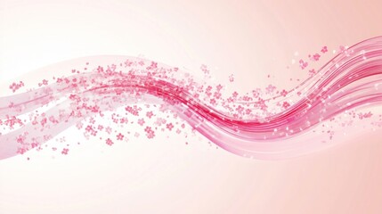 Delicate pink waves with scattered floral patterns.